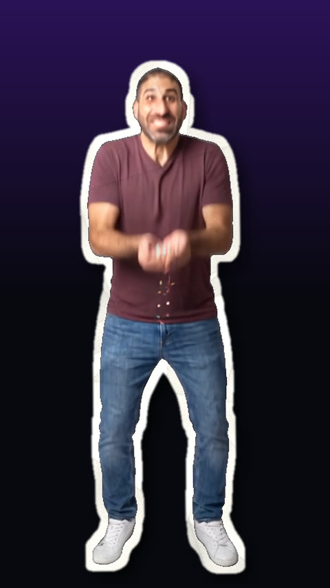 אחרי: גזיר נייר עם מסגרת לבנה על רקע כהה